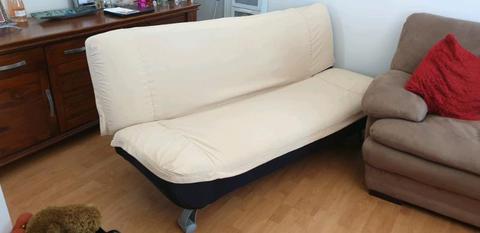 Like new - Cream Futon / fold out couch