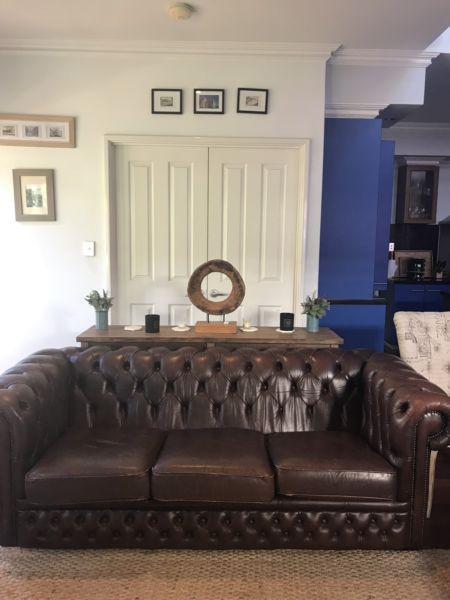 Chesterfield 3 seater Max leather sofa