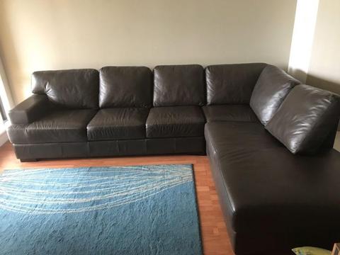 6 seater leather couch