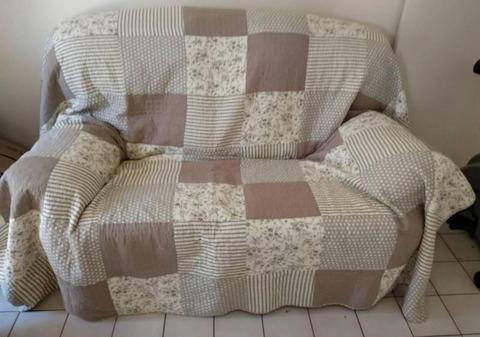 Bargain- two seater leather look recliner settee