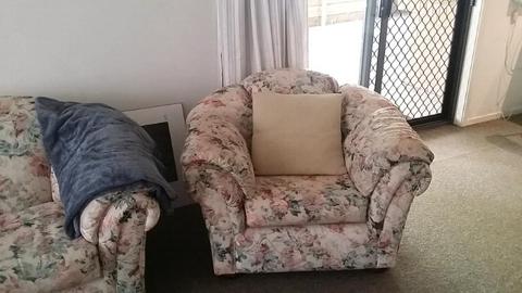 Floral Couch 2 x 1 seater & 3 seater