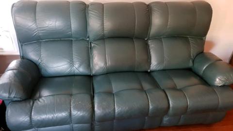 Leather lounge settee