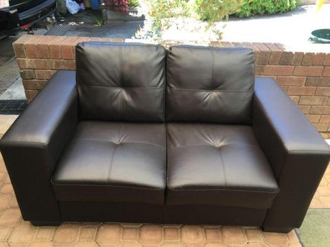 Brown Leather Lounge 2 seater