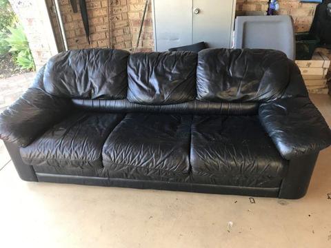 3 Seater leather couch - pick up only