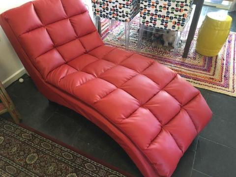 Red chaise recliner lounge