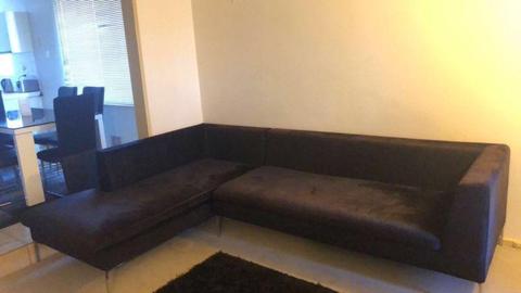 Black L-shaped couch
