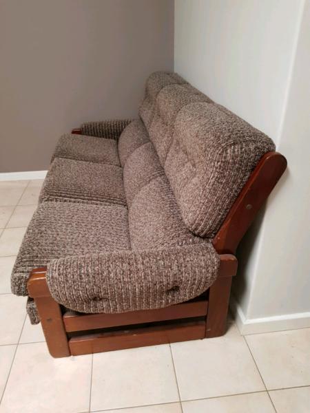 3 brown seater couch $40