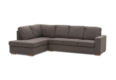 Brand New Coffee Fabric Corner Lounge with Chaise