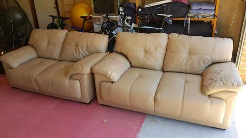 Leather Lounge 2 x 2 Seater FREE