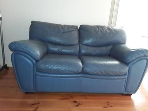 Leather Couch Blue