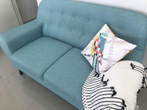 Teal Blue 2 Seater Sofa - Brand New Condition