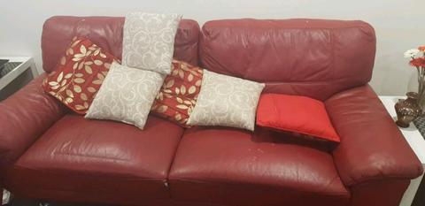 Red leather Sofa