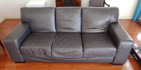 3 seater leather lounge chair Nick Scali chocolate brown