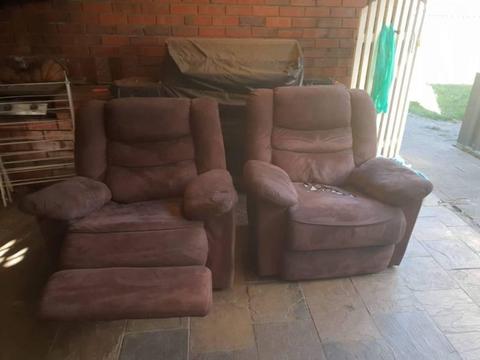 Free 3 seater lounge & 2 recliners one marked
