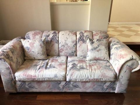 Fabric - $200 and leather sofa - $300