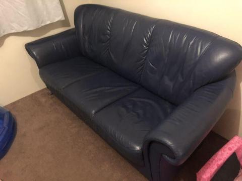 Dark blue Leather Couch