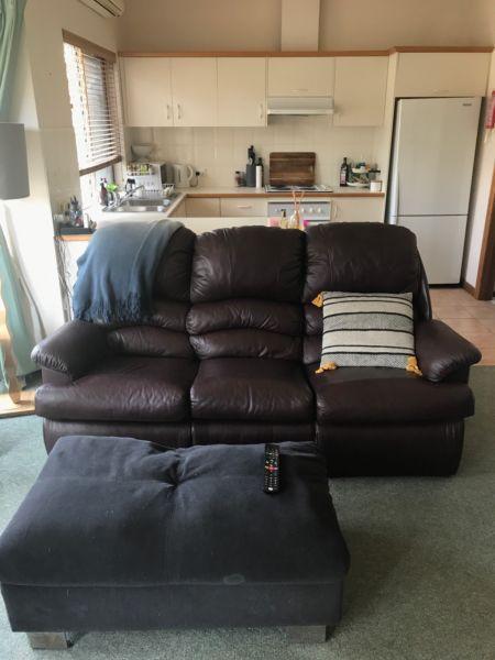 Three Seater Chocolate Leather Couch