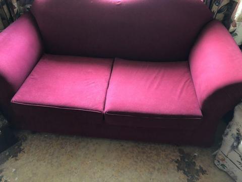 Red heart back couch