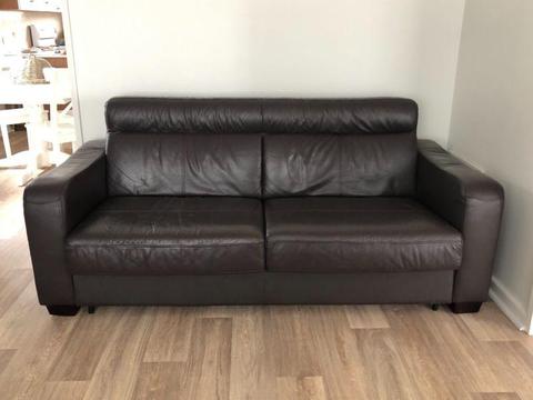 Double leatherette sofa bed for sale