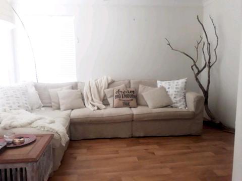 Early Settler 3 Seater Natural Linen Sofa