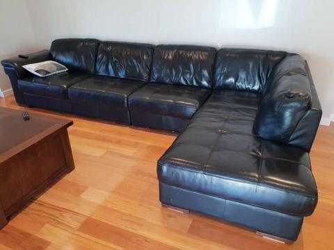 leather couch - black