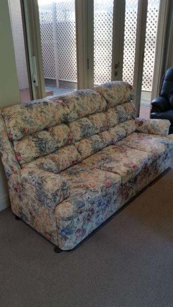 Floral Lounge Suite and Two Recliner Chairs