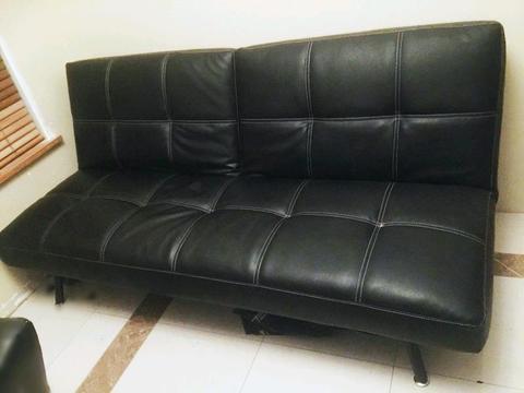 Pleather Black sofa bed
