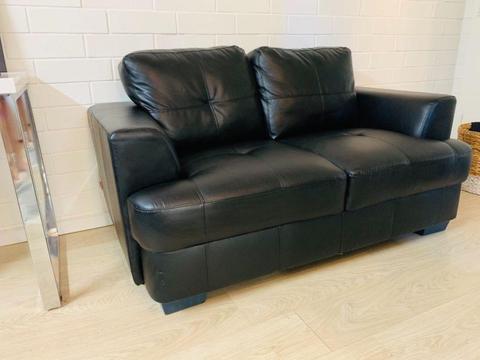 Pellissima black leather couch