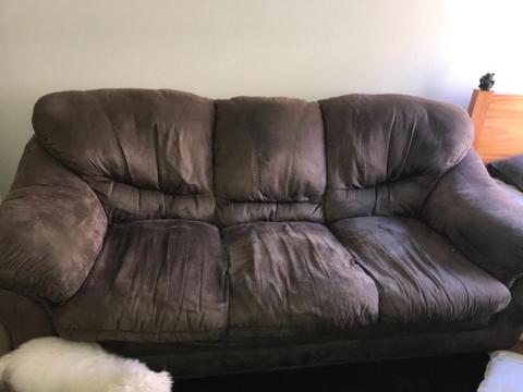 Brown Suede Couch in great condition