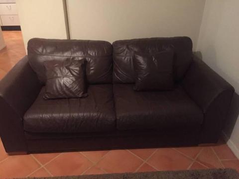 3 Seater Brown Leather Sofa