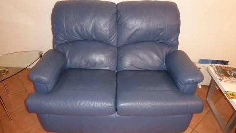 LEATHER 2 SEATER LOUNGES X 2