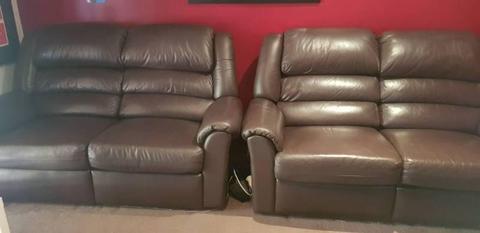 Moran Wall Saver 2 x 2 leather lounges single recliner