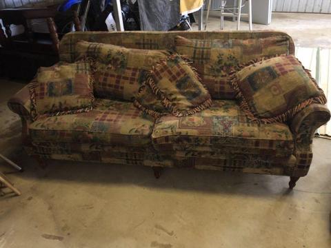 Couch - large 3 seater, tapestry fabric