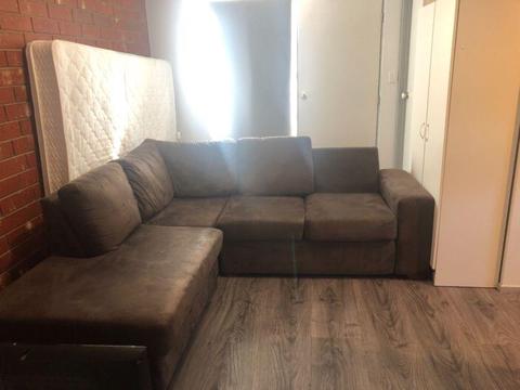 Brown L Shaped Couch