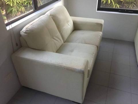 2x Leather Sofa 2 seater