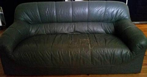 FREE!! LEATHER Grey 3-seater sofa