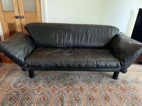 Retro 80s Leather Sofa (Artifex Australia)