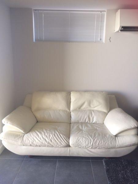Cream leather 2.5 seater only $80
