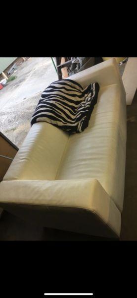 Off white leather couch