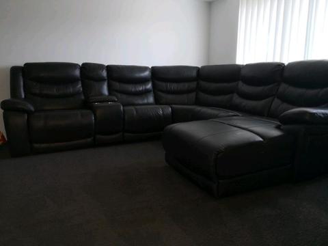 Genuine Black Leather Lounge