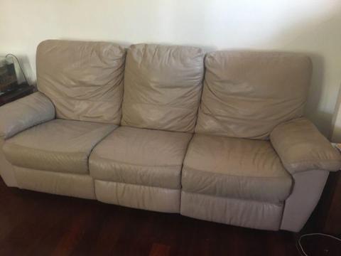 Leather recliner sofa