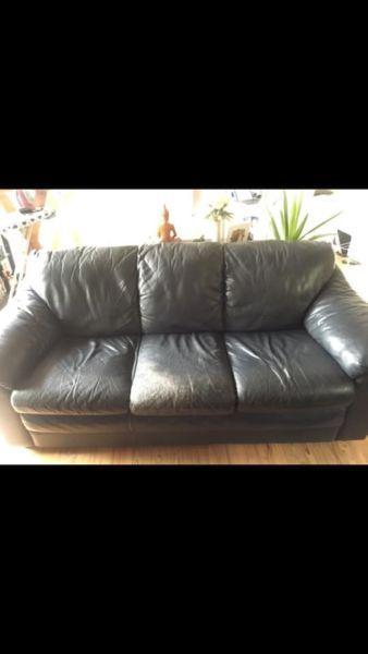 FREE black leather couch!