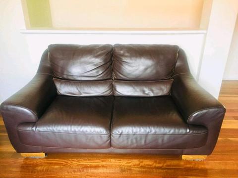 Nicoletti leather couch. 3 and 2 seater