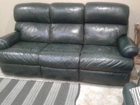 Leather three seater couch