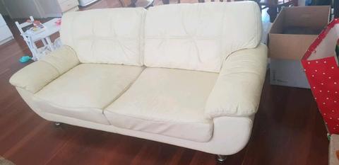 White pu leather couches