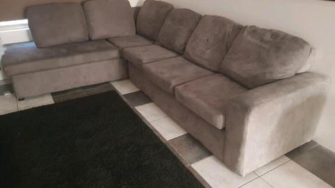 Modular lounge suite grey suede $280ono Need gone asap
