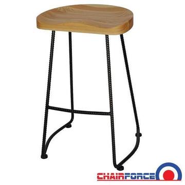 Zoe Tractor Counter Stool w/ Twisted Metal Legs