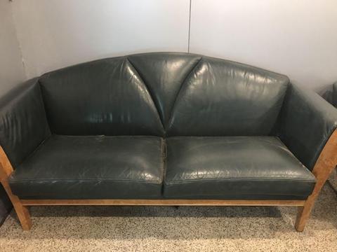Leather living Vintage sofas x 3