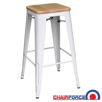 Tolix Bar Stool With Wooden Seat (From $69.00)