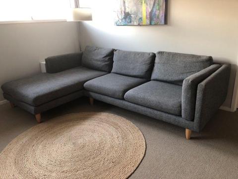 Voyager Designer three seater sofa with chaise MUST SELL